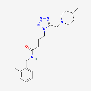 molecular formula C20H30N6O B5186772 N-(2-methylbenzyl)-4-{5-[(4-methyl-1-piperidinyl)methyl]-1H-tetrazol-1-yl}butanamide 