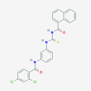 molecular formula C25H17Cl2N3O2S B5186787 N-[({3-[(2,4-dichlorobenzoyl)amino]phenyl}amino)carbonothioyl]-1-naphthamide 