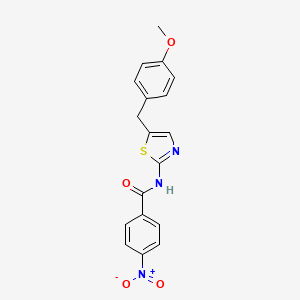 molecular formula C18H15N3O4S B5186794 N-[5-(4-methoxybenzyl)-1,3-thiazol-2-yl]-4-nitrobenzamide 