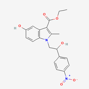 molecular formula C20H20N2O6 B5186800 ethyl 5-hydroxy-1-[2-hydroxy-2-(4-nitrophenyl)ethyl]-2-methyl-1H-indole-3-carboxylate 