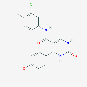 molecular formula C20H20ClN3O3 B5186821 N-(3-chloro-4-methylphenyl)-4-(4-methoxyphenyl)-6-methyl-2-oxo-1,2,3,4-tetrahydro-5-pyrimidinecarboxamide 