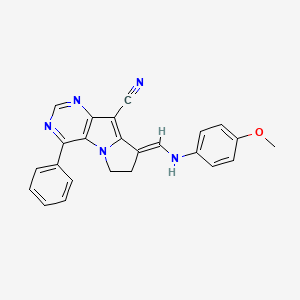 8-{[(4-methoxyphenyl)amino]methylene}-4-phenyl-7,8-dihydro-6H-pyrimido[4,5-b]pyrrolizine-9-carbonitrile