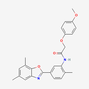 N-[5-(5,7-dimethyl-1,3-benzoxazol-2-yl)-2-methylphenyl]-2-(4-methoxyphenoxy)acetamide