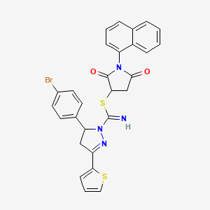 1-(1-naphthyl)-2,5-dioxo-3-pyrrolidinyl 5-(4-bromophenyl)-3-(2-thienyl)-4,5-dihydro-1H-pyrazole-1-carbimidothioate