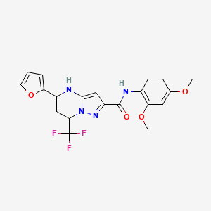 N-(2,4-dimethoxyphenyl)-5-(2-furyl)-7-(trifluoromethyl)-4,5,6,7-tetrahydropyrazolo[1,5-a]pyrimidine-2-carboxamide