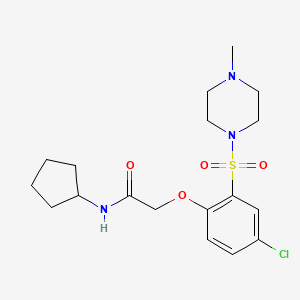 2-{4-chloro-2-[(4-methyl-1-piperazinyl)sulfonyl]phenoxy}-N-cyclopentylacetamide