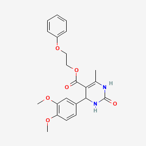 2-phenoxyethyl 4-(3,4-dimethoxyphenyl)-6-methyl-2-oxo-1,2,3,4-tetrahydro-5-pyrimidinecarboxylate