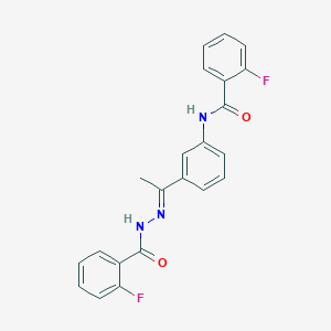 2-fluoro-N-{3-[N-(2-fluorobenzoyl)ethanehydrazonoyl]phenyl}benzamide