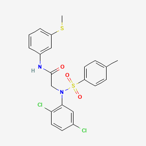 molecular formula C22H20Cl2N2O3S2 B5186987 N~2~-(2,5-dichlorophenyl)-N~2~-[(4-methylphenyl)sulfonyl]-N~1~-[3-(methylthio)phenyl]glycinamide 