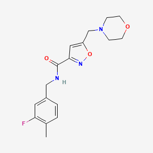 molecular formula C17H20FN3O3 B5186997 N-(3-fluoro-4-methylbenzyl)-5-(4-morpholinylmethyl)-3-isoxazolecarboxamide 