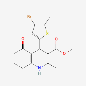 molecular formula C17H18BrNO3S B5186999 methyl 4-(4-bromo-5-methyl-2-thienyl)-2-methyl-5-oxo-1,4,5,6,7,8-hexahydro-3-quinolinecarboxylate 