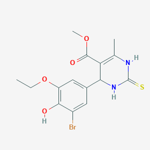 molecular formula C15H17BrN2O4S B5187002 methyl 4-(3-bromo-5-ethoxy-4-hydroxyphenyl)-6-methyl-2-thioxo-1,2,3,4-tetrahydro-5-pyrimidinecarboxylate 