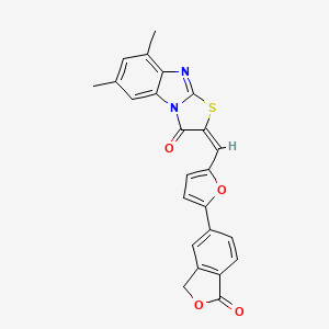 6,8-dimethyl-2-{[5-(1-oxo-1,3-dihydro-2-benzofuran-5-yl)-2-furyl]methylene}[1,3]thiazolo[3,2-a]benzimidazol-3(2H)-one
