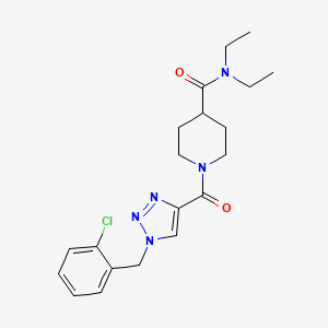 molecular formula C20H26ClN5O2 B5187019 1-{[1-(2-chlorobenzyl)-1H-1,2,3-triazol-4-yl]carbonyl}-N,N-diethyl-4-piperidinecarboxamide 