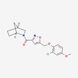 molecular formula C18H19ClN2O4 B5187041 (1S*,4S*)-2-({5-[(2-chloro-4-methoxyphenoxy)methyl]-3-isoxazolyl}carbonyl)-2-azabicyclo[2.2.1]heptane 
