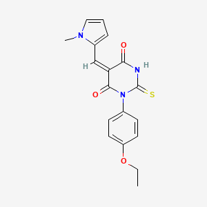 molecular formula C18H17N3O3S B5187070 1-(4-ethoxyphenyl)-5-[(1-methyl-1H-pyrrol-2-yl)methylene]-2-thioxodihydro-4,6(1H,5H)-pyrimidinedione 