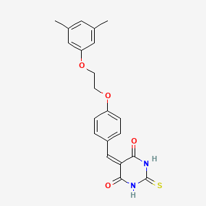 molecular formula C21H20N2O4S B5187104 5-{4-[2-(3,5-dimethylphenoxy)ethoxy]benzylidene}-2-thioxodihydro-4,6(1H,5H)-pyrimidinedione 