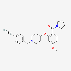 molecular formula C26H30N2O3 B5187106 1-(4-ethynylbenzyl)-4-[5-methoxy-2-(1-pyrrolidinylcarbonyl)phenoxy]piperidine 