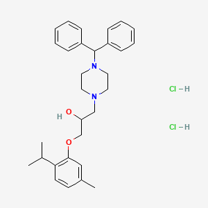 molecular formula C30H40Cl2N2O2 B5187153 1-[4-(diphenylmethyl)-1-piperazinyl]-3-(2-isopropyl-5-methylphenoxy)-2-propanol dihydrochloride 