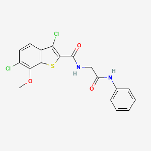 N-(2-anilino-2-oxoethyl)-3,6-dichloro-7-methoxy-1-benzothiophene-2-carboxamide