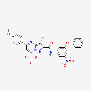 molecular formula C27H17BrF3N5O5 B5187201 3-bromo-5-(4-methoxyphenyl)-N-(3-nitro-5-phenoxyphenyl)-7-(trifluoromethyl)pyrazolo[1,5-a]pyrimidine-2-carboxamide 