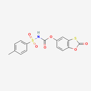 molecular formula C15H11NO6S2 B5187210 2-oxo-1,3-benzoxathiol-5-yl [(4-methylphenyl)sulfonyl]carbamate 