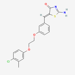molecular formula C19H17ClN2O3S B5187213 5-{3-[2-(4-chloro-3-methylphenoxy)ethoxy]benzylidene}-2-imino-1,3-thiazolidin-4-one 