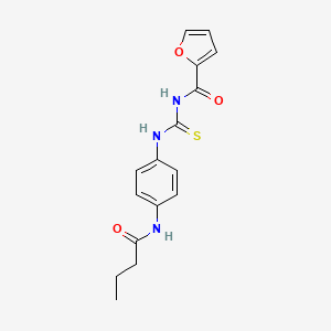 molecular formula C16H17N3O3S B5187218 N-({[4-(butyrylamino)phenyl]amino}carbonothioyl)-2-furamide 