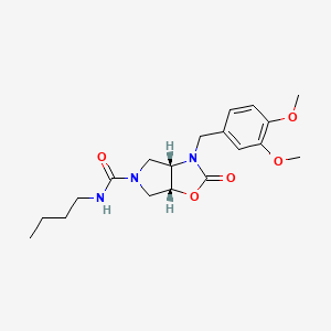 molecular formula C19H27N3O5 B5187236 (3aS*,6aR*)-N-butyl-3-(3,4-dimethoxybenzyl)-2-oxohexahydro-5H-pyrrolo[3,4-d][1,3]oxazole-5-carboxamide 