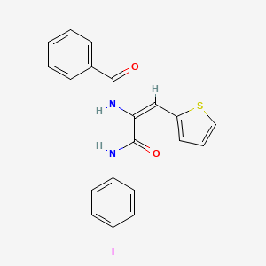 molecular formula C20H15IN2O2S B5187258 N-[1-{[(4-iodophenyl)amino]carbonyl}-2-(2-thienyl)vinyl]benzamide 