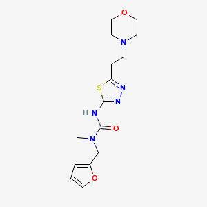 molecular formula C15H21N5O3S B5187269 N-(2-furylmethyl)-N-methyl-N'-[5-(2-morpholin-4-ylethyl)-1,3,4-thiadiazol-2-yl]urea 