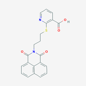 molecular formula C21H16N2O4S B5187277 2-{[3-(1,3-dioxo-1H-benzo[de]isoquinolin-2(3H)-yl)propyl]thio}nicotinic acid 