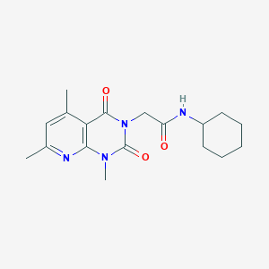 molecular formula C18H24N4O3 B5187284 N-cyclohexyl-2-(1,5,7-trimethyl-2,4-dioxo-1,4-dihydropyrido[2,3-d]pyrimidin-3(2H)-yl)acetamide 