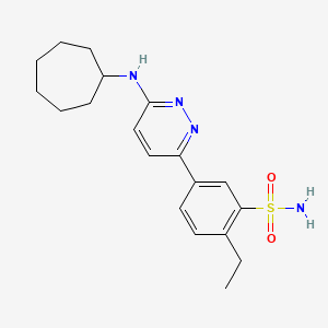 molecular formula C19H26N4O2S B5187291 5-[6-(cycloheptylamino)-3-pyridazinyl]-2-ethylbenzenesulfonamide 