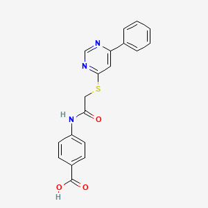 molecular formula C19H15N3O3S B5187297 4-({[(6-phenyl-4-pyrimidinyl)thio]acetyl}amino)benzoic acid 