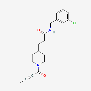 molecular formula C19H23ClN2O2 B5187303 3-[1-(2-butynoyl)-4-piperidinyl]-N-(3-chlorobenzyl)propanamide 
