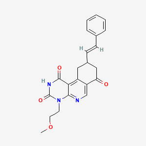 4-(2-methoxyethyl)-9-(2-phenylvinyl)-9,10-dihydropyrimido[4,5-c]isoquinoline-1,3,7(2H,4H,8H)-trione
