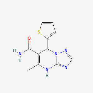 molecular formula C11H11N5OS B5187325 5-methyl-7-(2-thienyl)-4,7-dihydro[1,2,4]triazolo[1,5-a]pyrimidine-6-carboxamide 