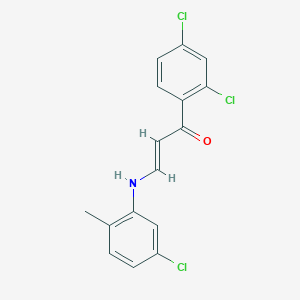 molecular formula C16H12Cl3NO B5187337 3-[(5-chloro-2-methylphenyl)amino]-1-(2,4-dichlorophenyl)-2-propen-1-one 