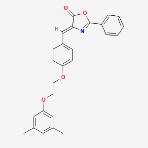 molecular formula C26H23NO4 B5187343 4-{4-[2-(3,5-dimethylphenoxy)ethoxy]benzylidene}-2-phenyl-1,3-oxazol-5(4H)-one 