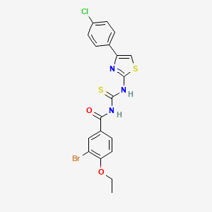 molecular formula C19H15BrClN3O2S2 B5187346 3-bromo-N-({[4-(4-chlorophenyl)-1,3-thiazol-2-yl]amino}carbonothioyl)-4-ethoxybenzamide 