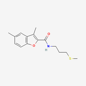 molecular formula C15H19NO2S B5187357 3,5-dimethyl-N-[3-(methylthio)propyl]-1-benzofuran-2-carboxamide 