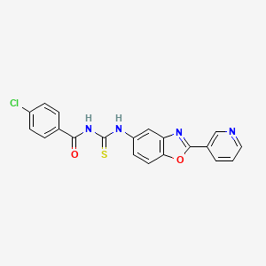 molecular formula C20H13ClN4O2S B5187358 4-chloro-N-({[2-(3-pyridinyl)-1,3-benzoxazol-5-yl]amino}carbonothioyl)benzamide 