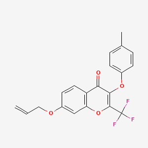 molecular formula C20H15F3O4 B5187391 7-(allyloxy)-3-(4-methylphenoxy)-2-(trifluoromethyl)-4H-chromen-4-one 