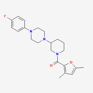 molecular formula C22H28FN3O2 B5187409 1-[1-(3,5-dimethyl-2-furoyl)-3-piperidinyl]-4-(4-fluorophenyl)piperazine 