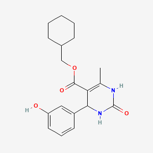 molecular formula C19H24N2O4 B5187447 cyclohexylmethyl 4-(3-hydroxyphenyl)-6-methyl-2-oxo-1,2,3,4-tetrahydro-5-pyrimidinecarboxylate 