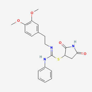 molecular formula C21H23N3O4S B5187450 2,5-dioxo-3-pyrrolidinyl N-[2-(3,4-dimethoxyphenyl)ethyl]-N'-phenylimidothiocarbamate 
