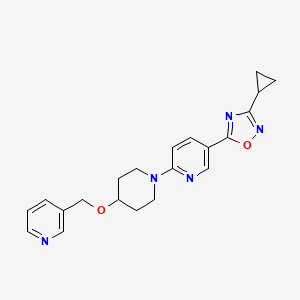 molecular formula C21H23N5O2 B5187453 5-(3-cyclopropyl-1,2,4-oxadiazol-5-yl)-2-[4-(3-pyridinylmethoxy)-1-piperidinyl]pyridine 
