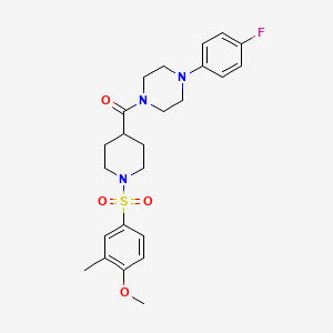 molecular formula C24H30FN3O4S B5187460 1-(4-fluorophenyl)-4-({1-[(4-methoxy-3-methylphenyl)sulfonyl]-4-piperidinyl}carbonyl)piperazine 