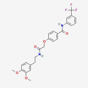 molecular formula C26H25F3N2O5 B5187467 4-(2-{[2-(3,4-dimethoxyphenyl)ethyl]amino}-2-oxoethoxy)-N-[3-(trifluoromethyl)phenyl]benzamide 